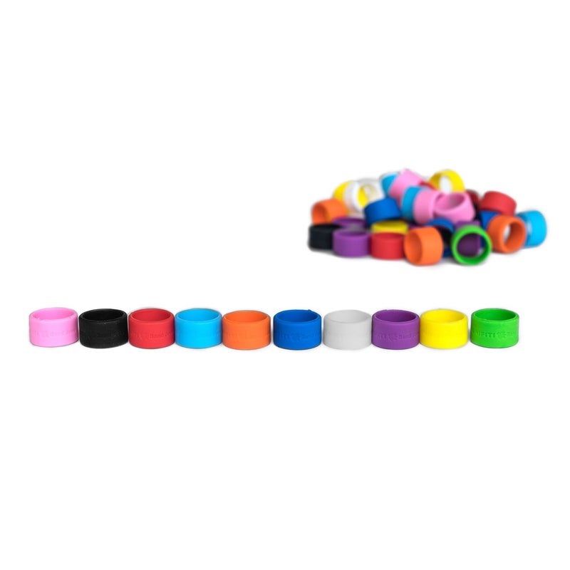 GRIFITI Band Joes 1.25 x .5 Inch, 2.5" Circumference, 0.8" Diameter 20 Assorted Colors, Pack Office, Magic, Ring, Pen, Art, Cooking, Wrapping, Cord Wraps, Longer Lasting Silicone Rubber Bands Mini Small Strong Colorful Rubberbands Elastic Siliconebands - Image 1